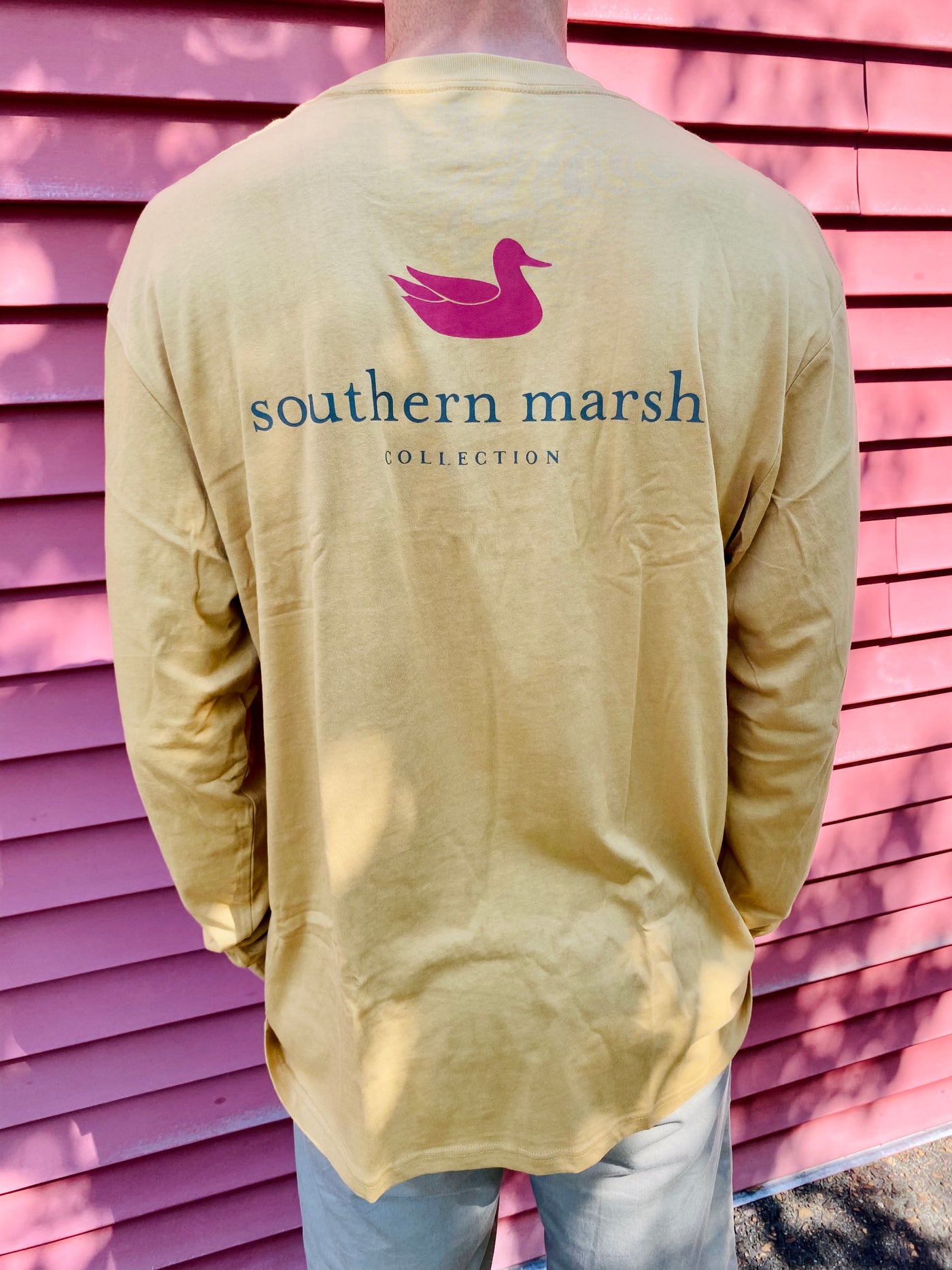 Southern Marsh LS Authentic Tee Khaki Gold