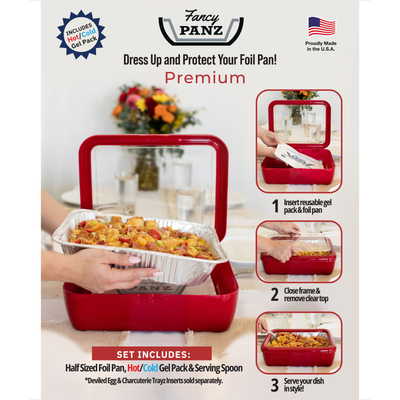 Premium Set - Pan Frame w/ Lid & Hot or Cold Gel Pack -White