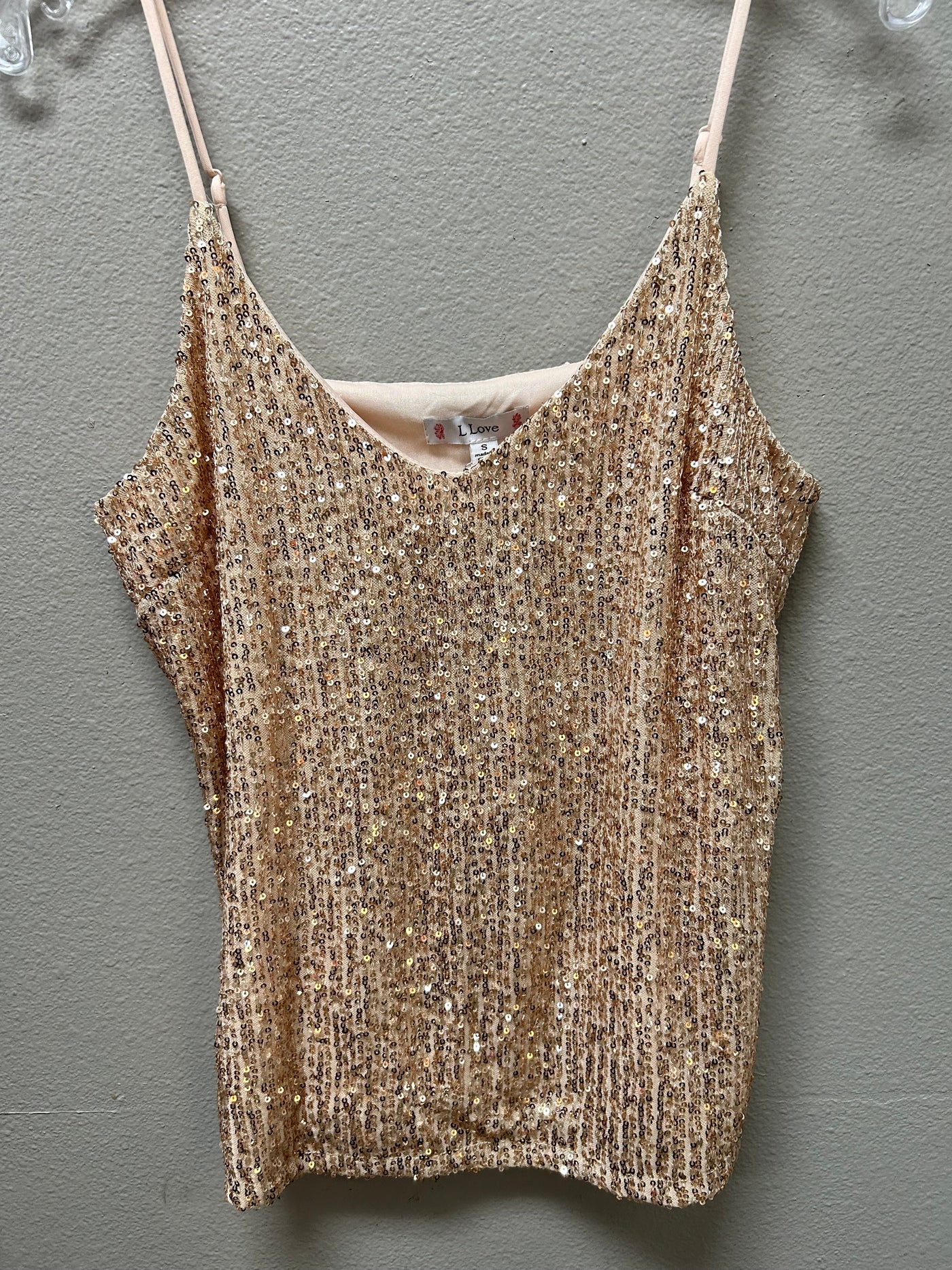 Outshine Everything Sequin Tank Top Gold