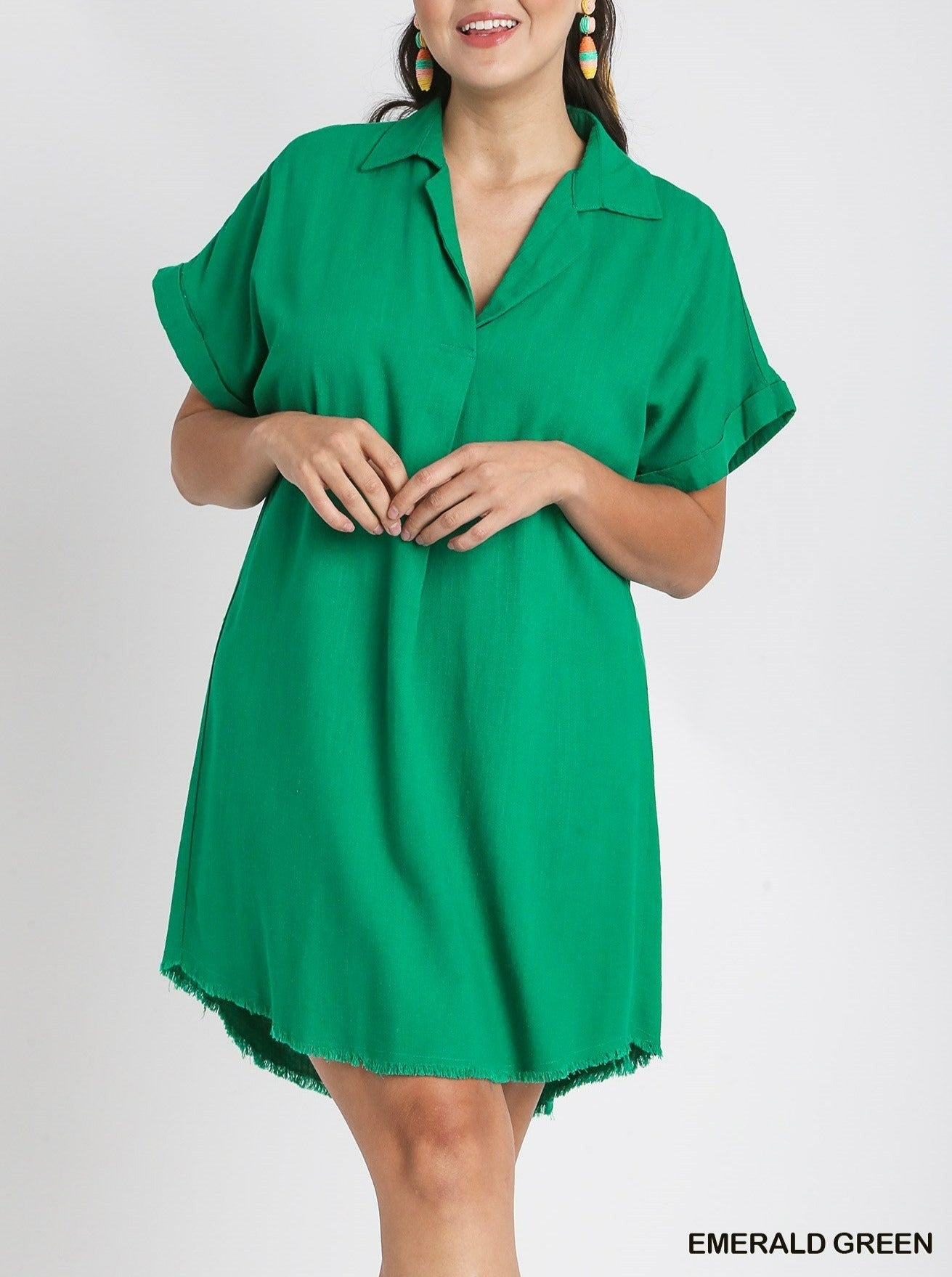 Summer Lovin Linen Dress Emerald