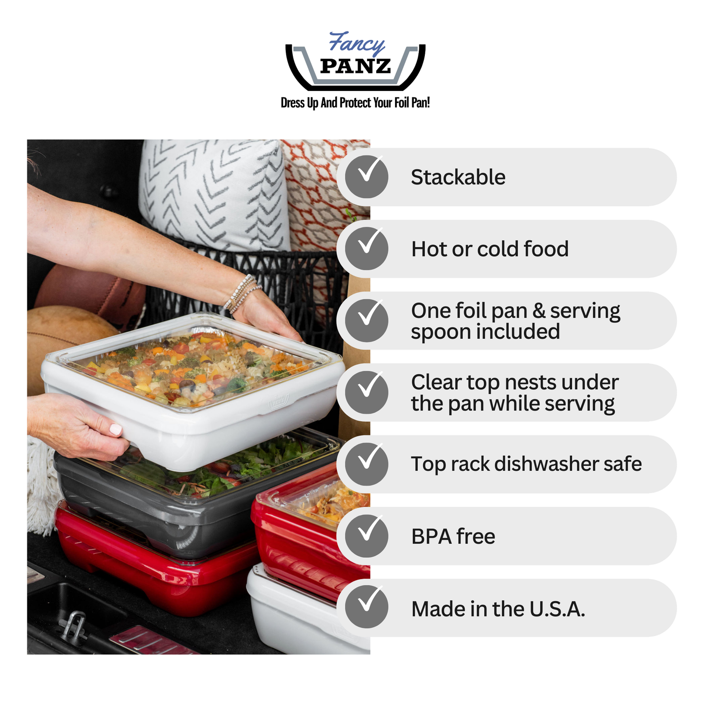 Premium Set - Pan Frame w/ Lid & Hot or Cold Gel Pack -White