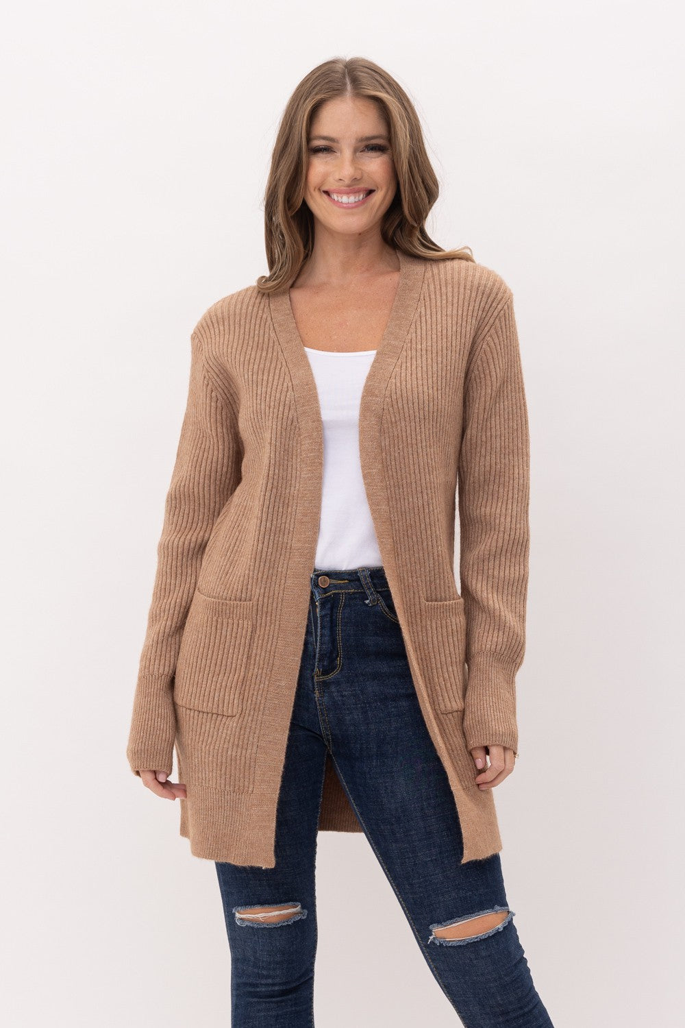 All The Buzz Cardigan Camel