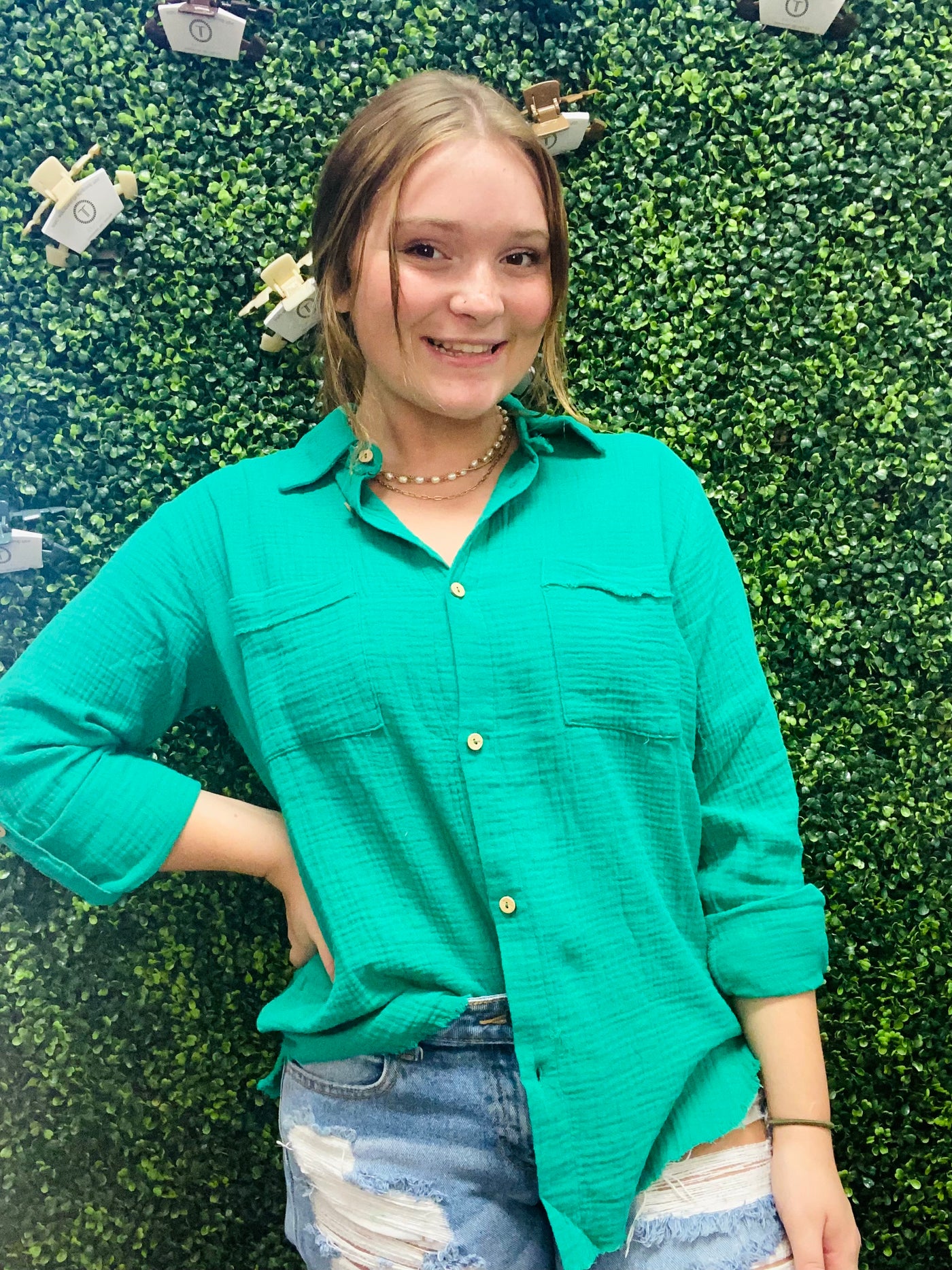 Haven Button Up Green