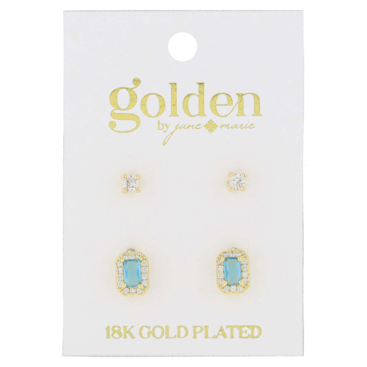 Golden Birthstone Earring Set