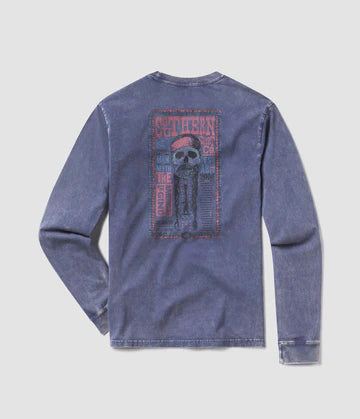 SSCO Outlaw Country LS Graphic Tee Blue Shadow
