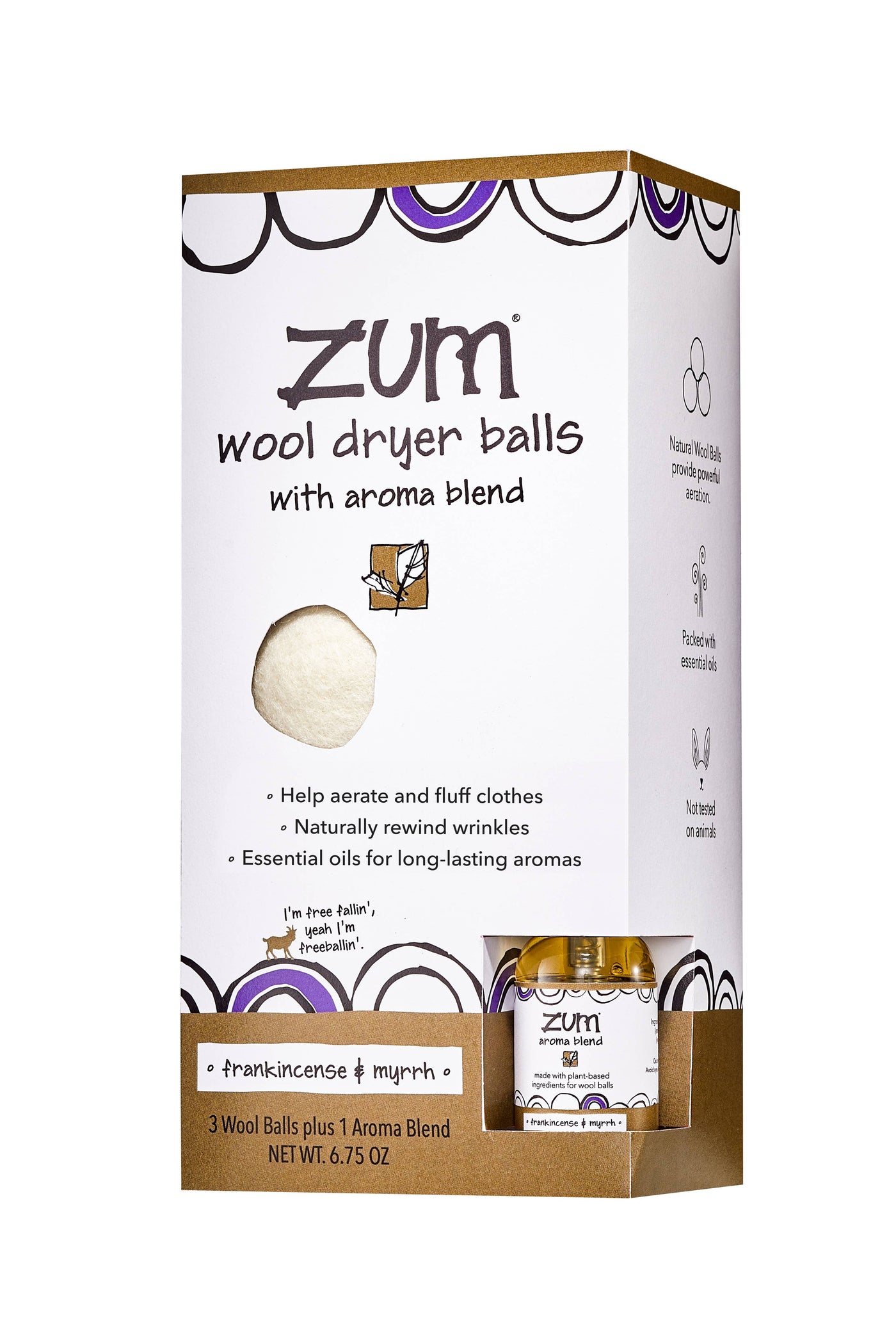 Zum Wool Dryer Balls - Frankincense & Myrrh: 8.5 oz
